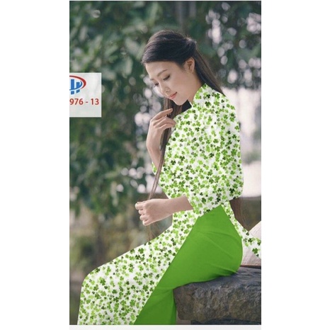 Áo dài may sẵn truyền thống bông nhí