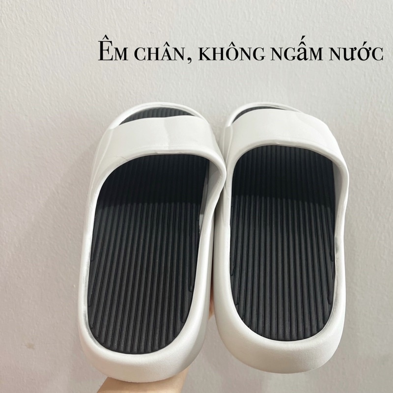 Dép quai ngang nam nữ đế bánh mì cao 5cm, siêu bền êm chân không ngấm nước D179