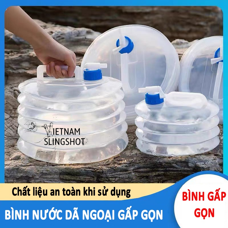 Bình đựng nước cắm trại du lịch dã ngoại di động ngoài trời, có van khóa, có vòi nối dài tiện lợi - DCP9
