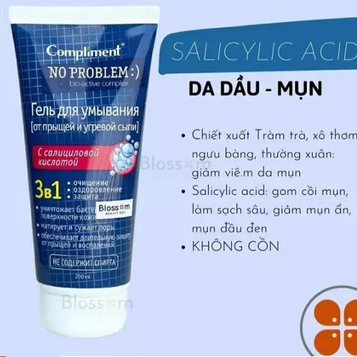 [HÀNG CHÍNH HÃNG] Gel rửa mặt Compliment No Problem_Làm sạch sâu da_Ngăn mụn quay trở lại | BigBuy360 - bigbuy360.vn