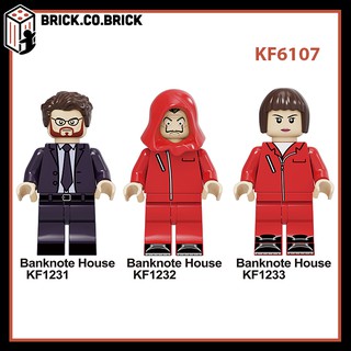 KF6107 Đồ chơi lắp ráp minifigure nhân vật lego nhân vật trong phim Money Heist Phi Vụ Triệu Đô.