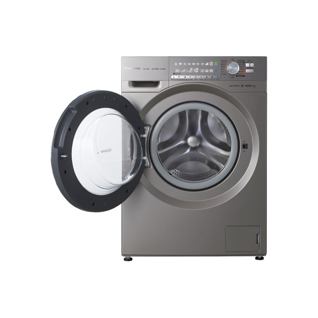 [ VẬN CHUYỂN MIỄN PHÍ KHU VỰC HÀ NỘI ]  Máy giặt Panasonic cửa ngang 10 kg giặt 6 kg sấy( bạc) NA-S106X1LV2