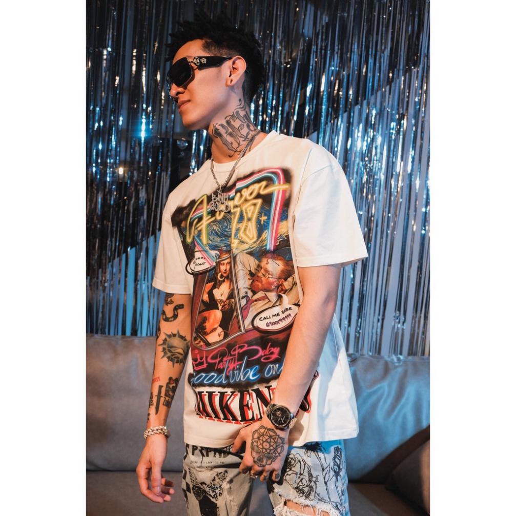 . 18iw / Áo T-Shirt unisex MIKENCO Vangogh AR TECHNOLOGY ! "