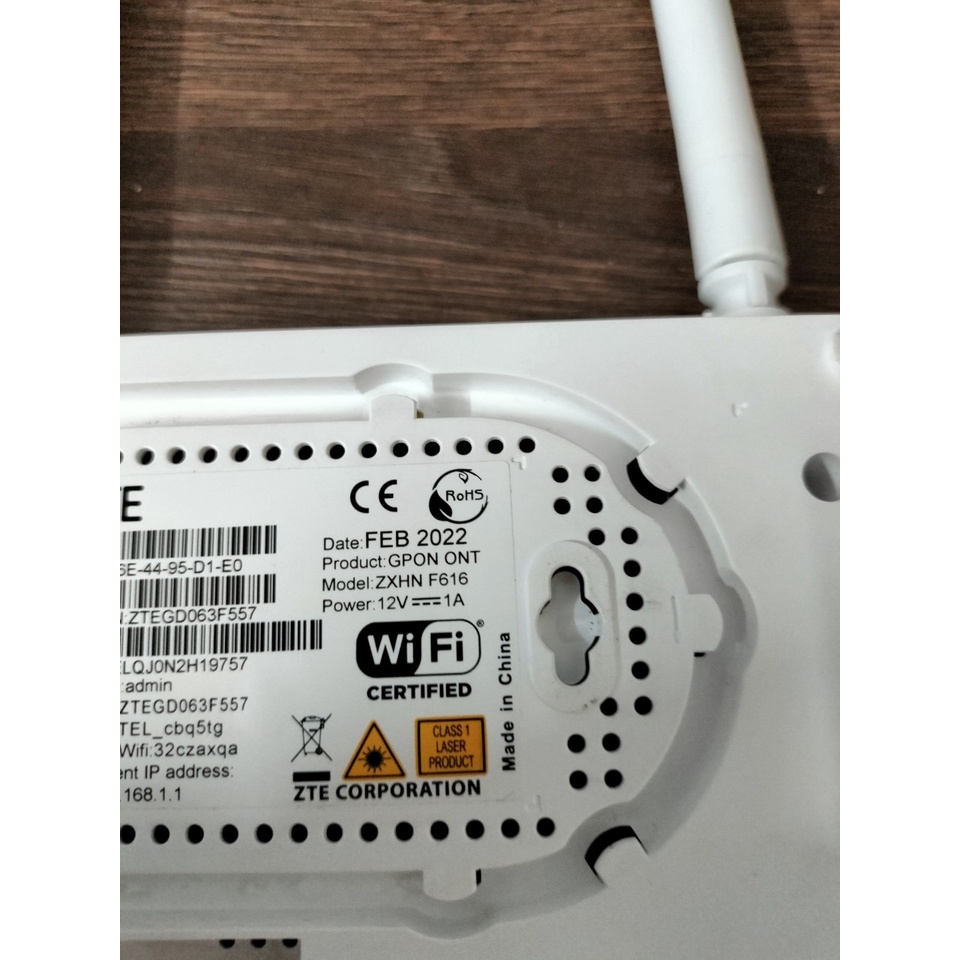 Modem  phát sóng Wifi 1 băng tần Viettel  ZXHN F616 1 băng tần đầy đủ phụ kiện đã qua sử dụng