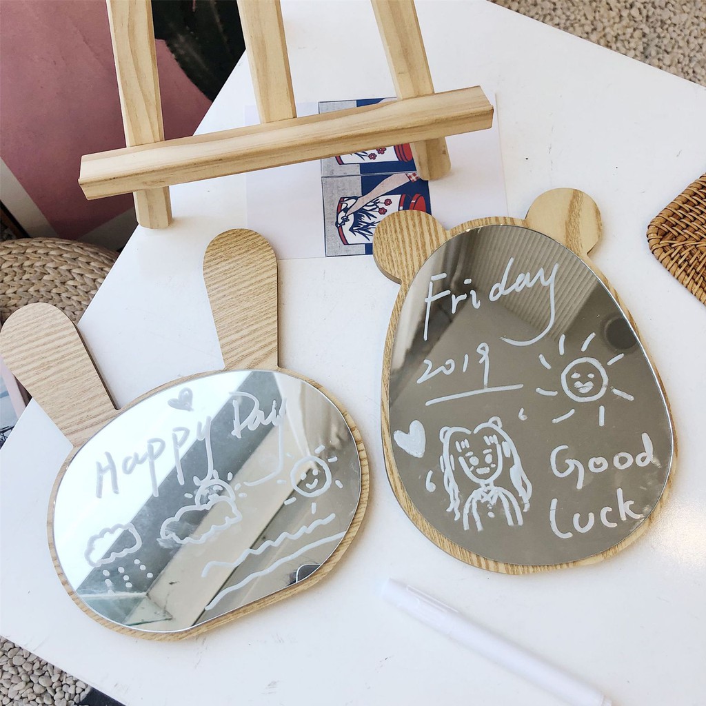 Gương trang điểm tai thỏ NOVET Gương soi Decor Trang Trí Hàn Quốc Xinh Xắn