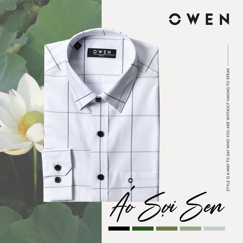 [SIZE 39OWEN - Áo sơ mi dài tay Owen REGULAR FIT chất sợi SEN 90771