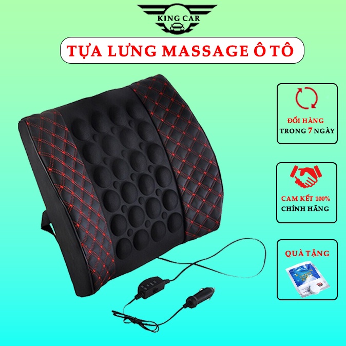 Tựa Lưng Massage Ô Tô - Tựa lưng ô tô Xài Điện Tẩu 12V – Có Kèm Remote Điều Khiển Độ Rung