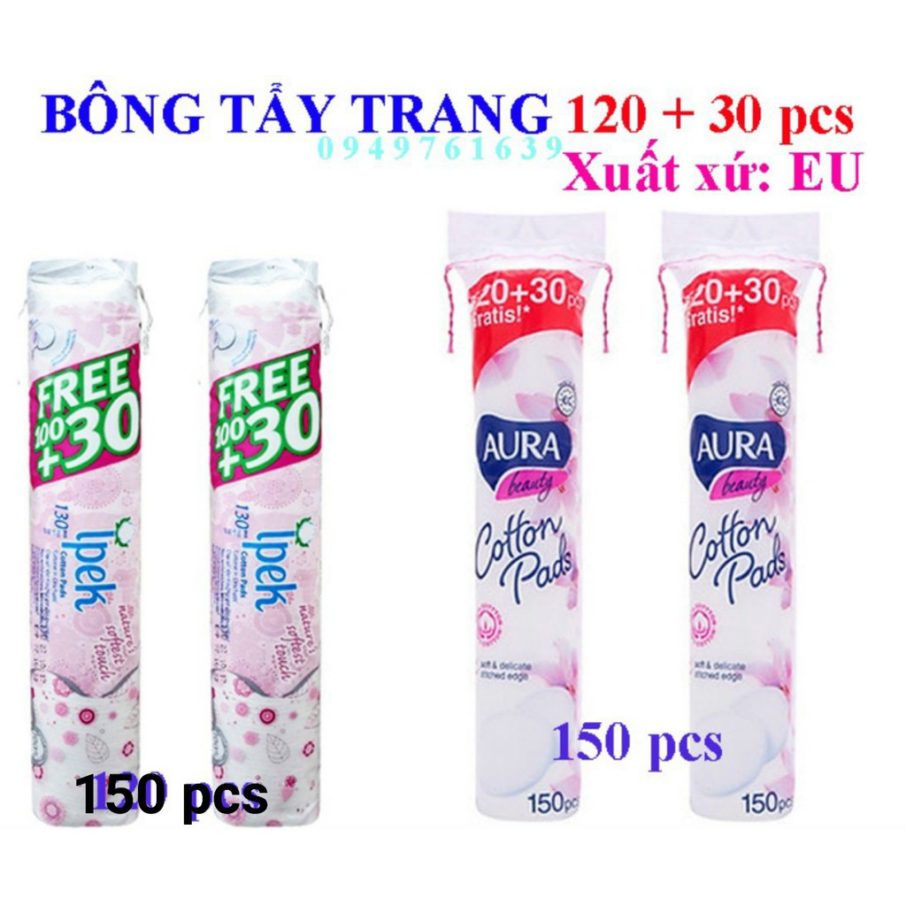 Bông Tẩy Trang Aura 150 Miếng Cotton Beauty Cotton Pads