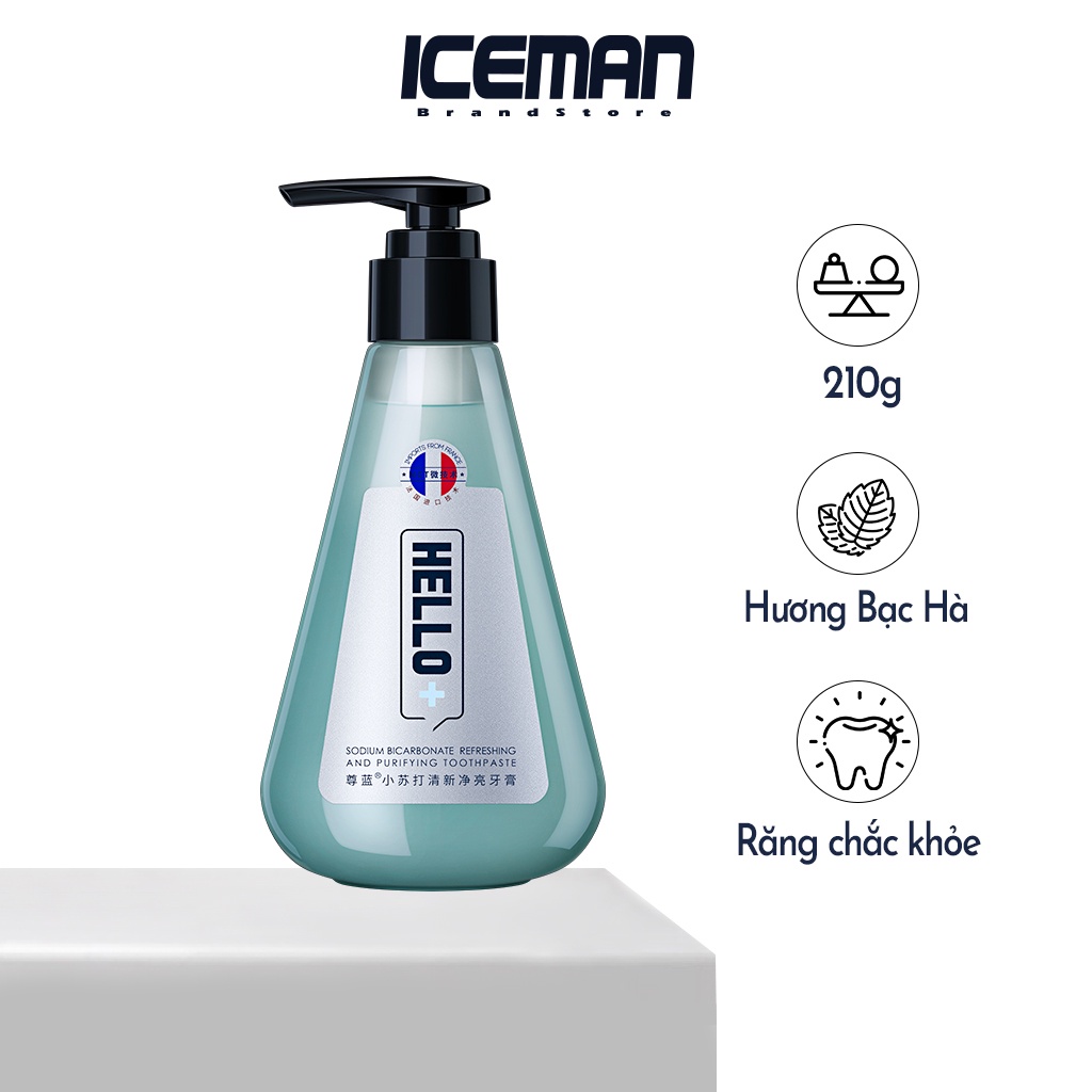Kem Đánh Răng SoDa Bạc Hà BLUEMAN Hương Thơm Tươi Mát 210g