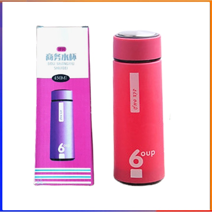 Bình giữ nhiệt 6 Oup chống nóng mùa hè, bình nước thủy tinh dung tích 450ml thiết kế nhỏ gọn an toàn sức khỏe