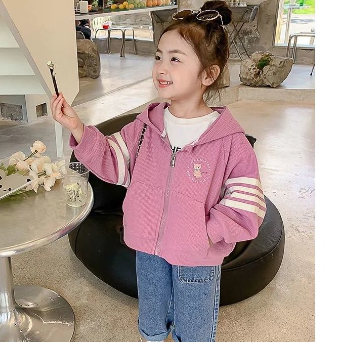 Áo Khoác Cardigan Có Mũ Trùm Thời Trang Xuân Thu 2022 Mới Cho Bé Gái