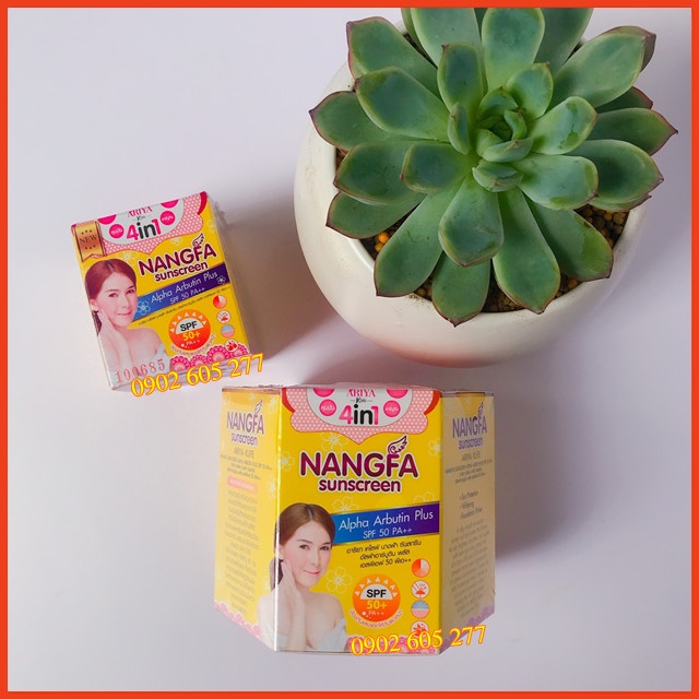 [Hàng chính hãng] Kem Chống Năng Dưỡng Da Nangfa Sunscreen Ariya 4in1 SPF 50++ Plus Hộp Lớn Thái Lan 20gr