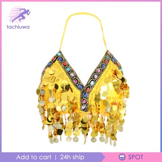 Bụng Khiêu Vũ Đính Hạt Áo Ngực Tua Rua Top Nhảy Múa Ca Sĩ Trang Phục