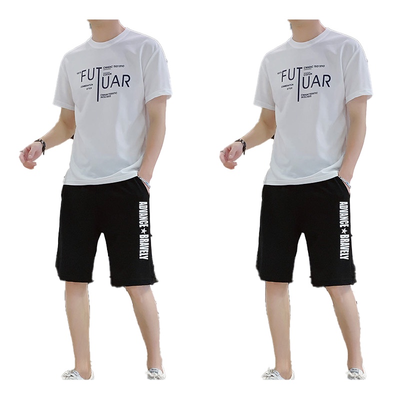 Đồ bộ thun lạnh nam mẫu in chữ kiểu phiên bản hàn quốc kiểu dáng slim fit đơn giản DB19