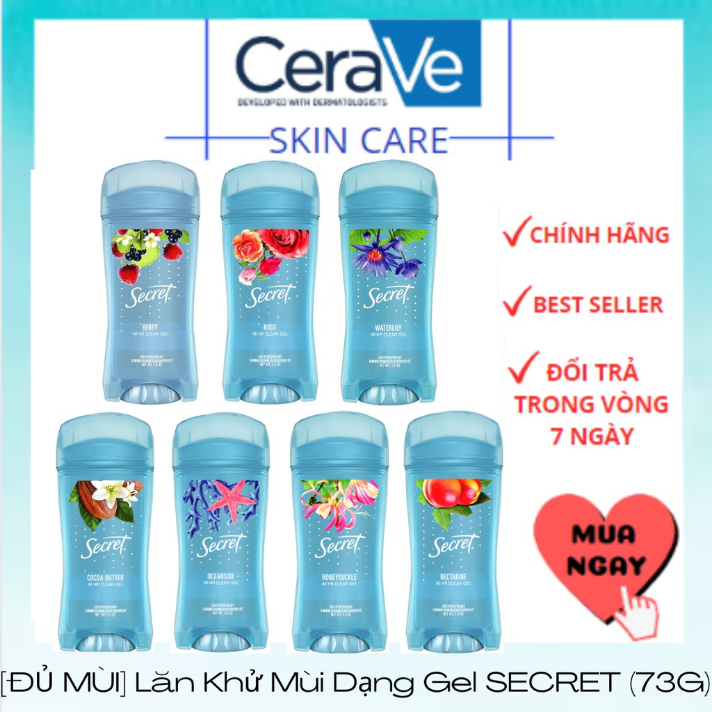 Lăn Khử Mùi Dạng Gel Secret (73G)