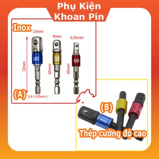 Bộ 3 đầu mũi vặn khẩu cho máy khoan_đầu chuyển máy bắn vặn vít sang bulong