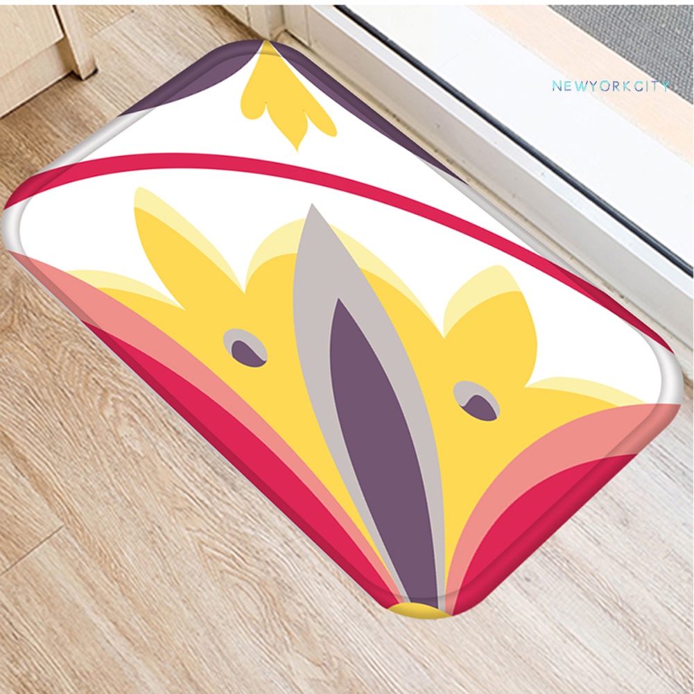 Thảm lót cửa chùi chân Chống Trượt Hình Hoa Nhiều Màu Sắc