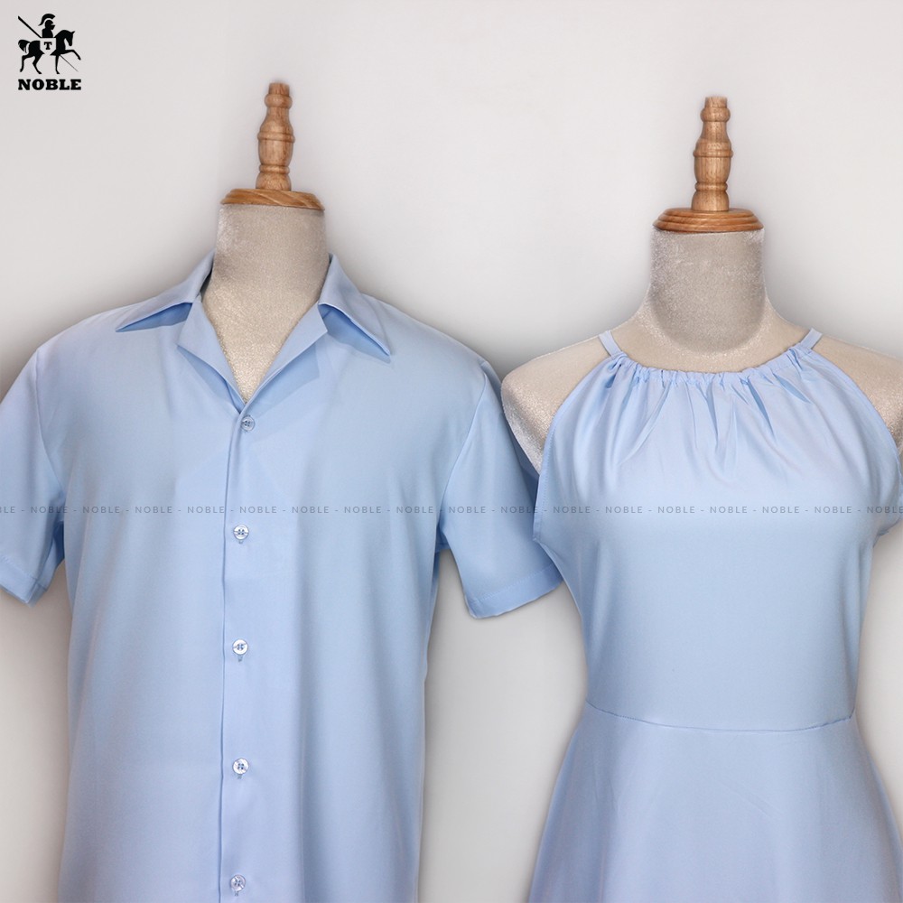 [Freeship] Set đồ đôi áo sơ mi nam váy nữ dễ thương couple thời trang Noble TN07 (KÈM ẢNH THẬT)