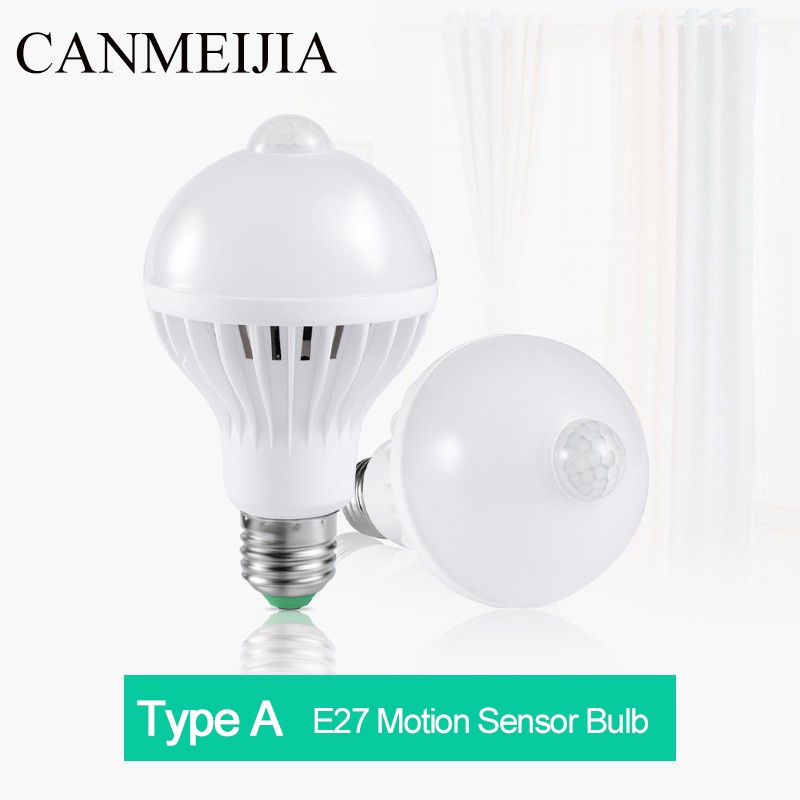 Bóng Đèn LED E27 220V 110V PIR 5W 7W 9W Cảm Biến Chuyển Động Thông Minh