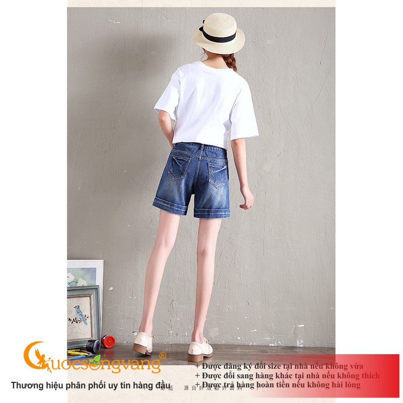 Quần short jean nữ màu xanh nhạt quần jean short GLQ093 Cuocsongvang