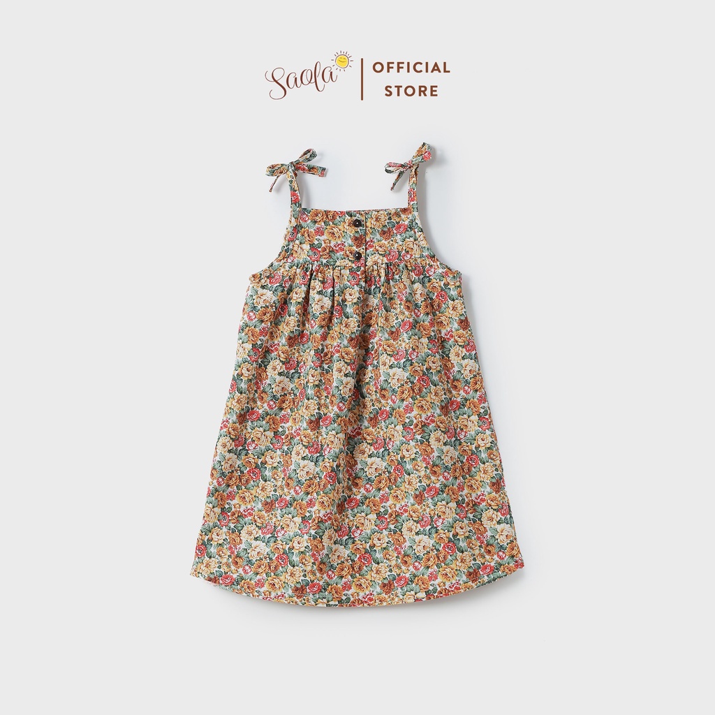 Váy Bé Gái Maxi Mùa Hè Chất Liệu Cotton Họa Tiết Hoa Nhí Dễ Thương - SAPPHIRE DRESS - DRC034 - SAOLA KIDS CLOTHING