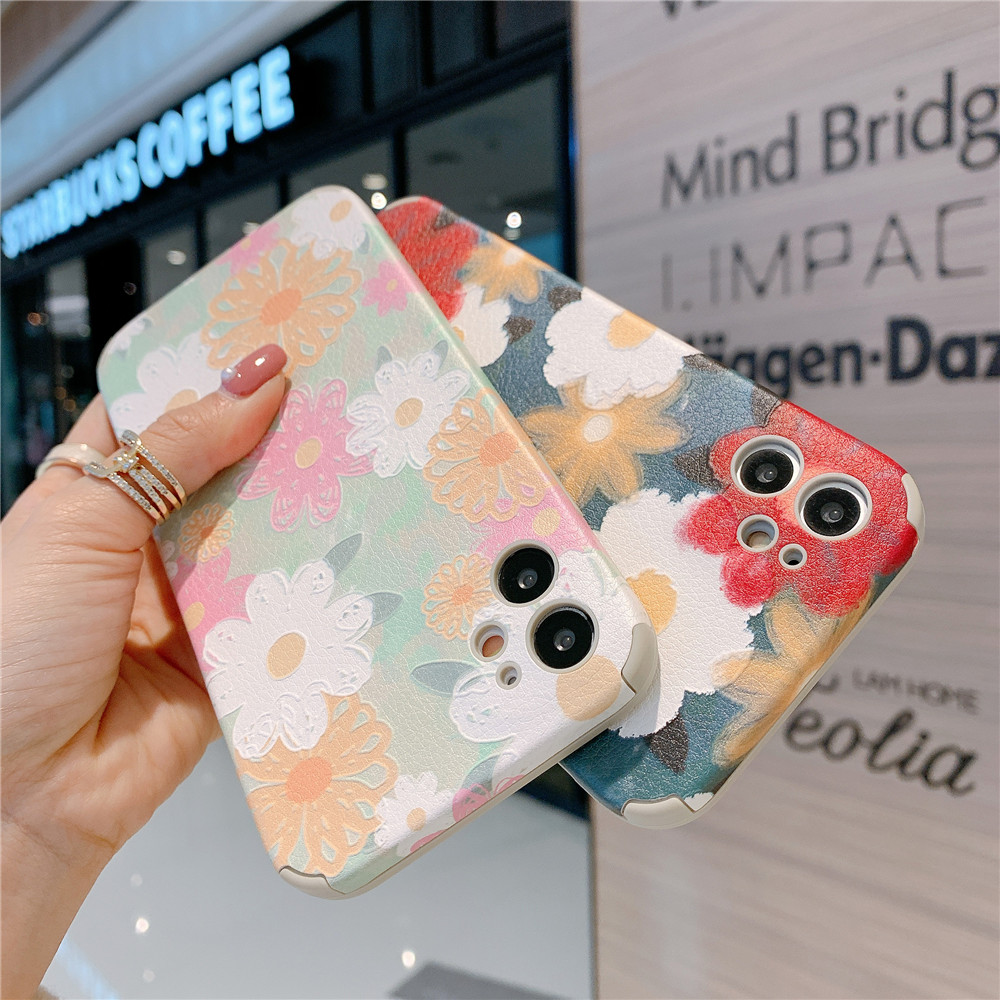 Simulated Oil Painting Ốp lưng iPhone 12 Pro Max Straight Edge X XR Xs Max Soft Case