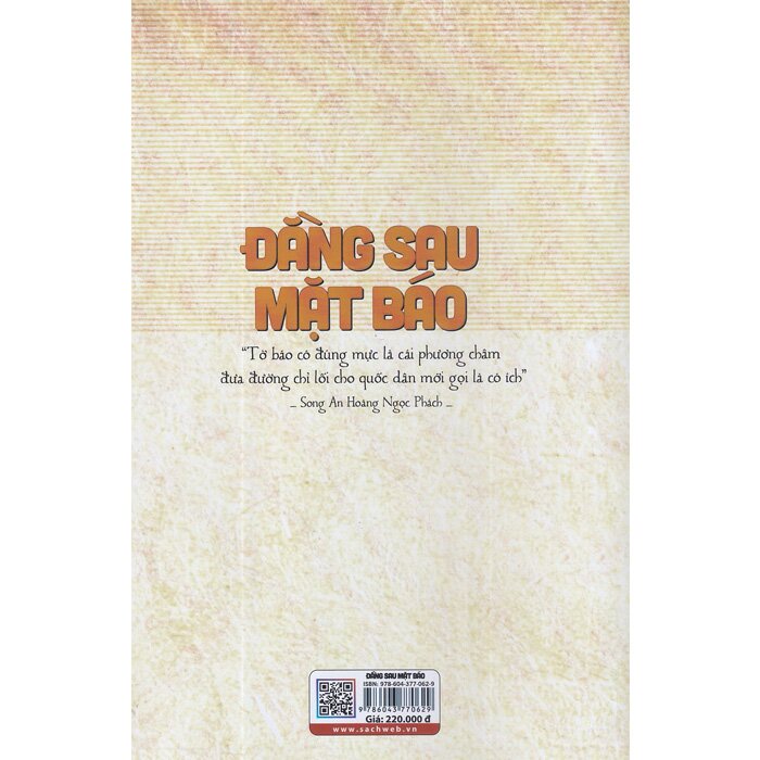 Sách Đằng sau mặt báo - Hồi ký chân dung báo chí Việt buổi ban đầu đến 1945