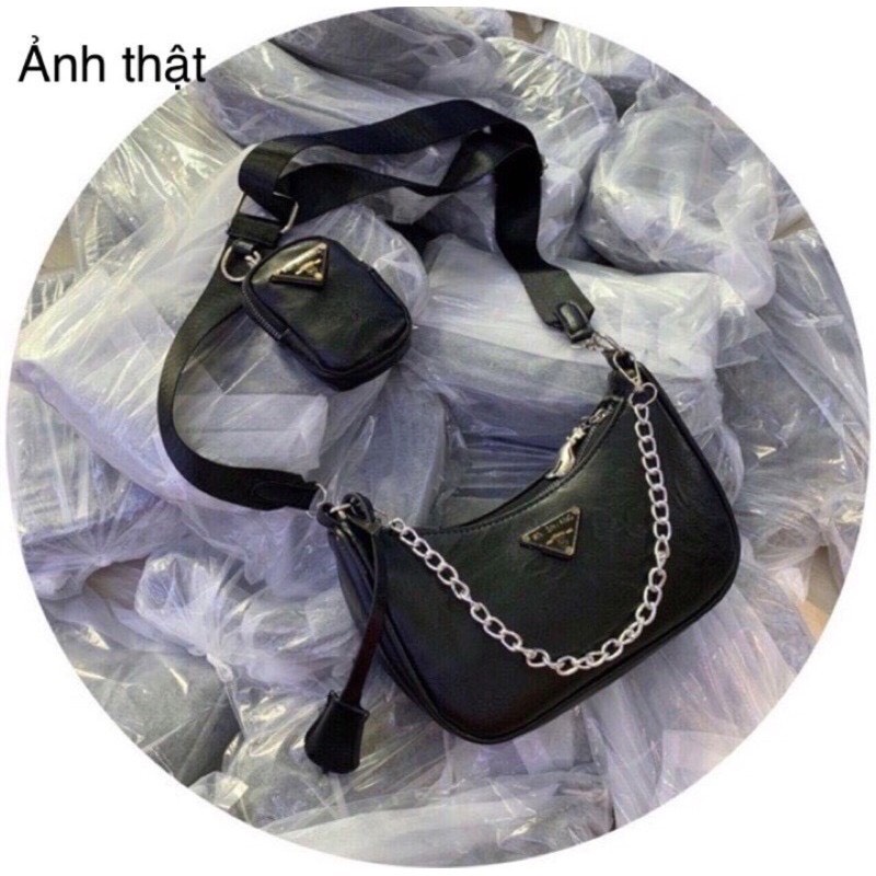 Set Túi Da 2in1 Cá Tính♥️Linhstore♥️Túi Đeo Chéo Nữ Trẻ Trung Sang Trọng SÉT 2