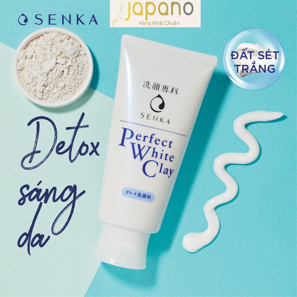 Sữa rửa mặt Senka Perfect Whip Nhật Bản trắng da bổ sung Collagen 120g - Japano