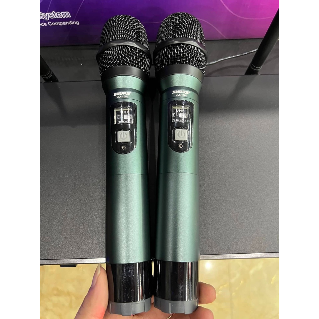 Bộ Micro không dây SHURE ULX-1000: Thu âm tốt, sáng tiếng, Micro vỏ kim loại, 2 Râu thu sóng xa