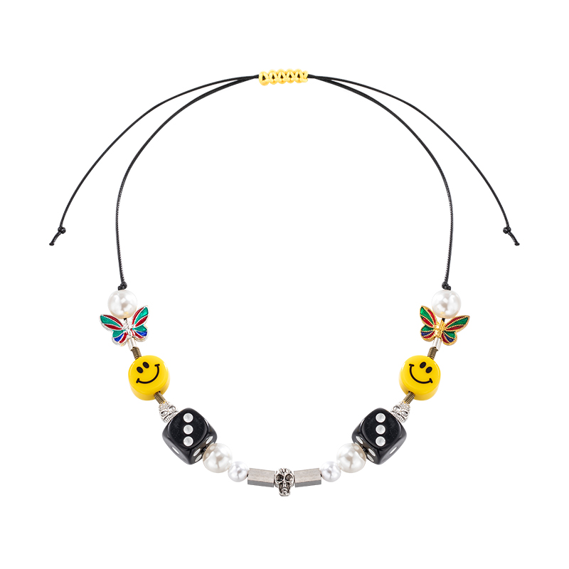 Dây chuyền thời trang mặt hình xúc xắc đính ngọc trai phong cách hiphop cá tính năng động