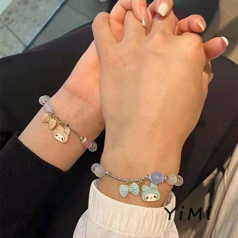 Vòng Tay Chuỗi Hạt Pha Lê Hình Hoạt Hình Thắt Nơ Dễ Thương Làm Quà Tặng Cho Bạn Gái/Sinh Viên