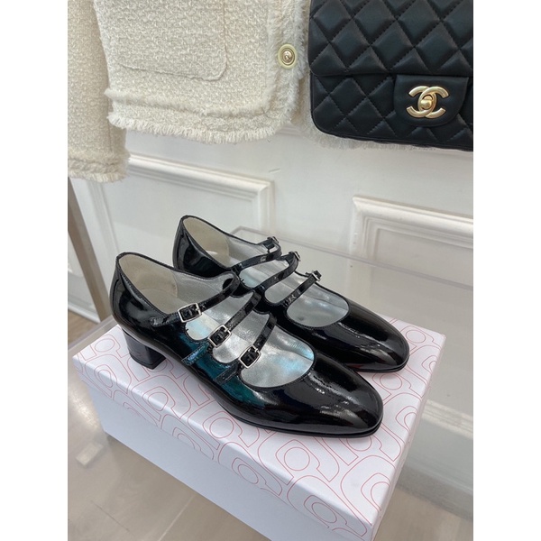 Giày mary jane cổ điển da thật cao cấp thương hiệu Carel mẫu mới gót cao 4.5cm