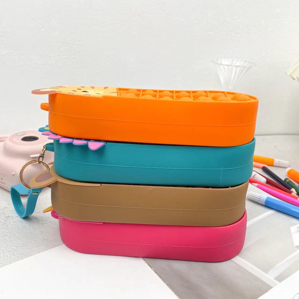 🌏FREE SHIP🌎 Hộp Đựng Bút Bằng Silicon Hình Hoạt Hình Pop It B52