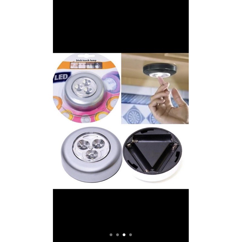 Combo 2 Đèn LED mini 3 bóng dán tường đa năng tiện dụng - Đèn dán tường xài pin tiểu