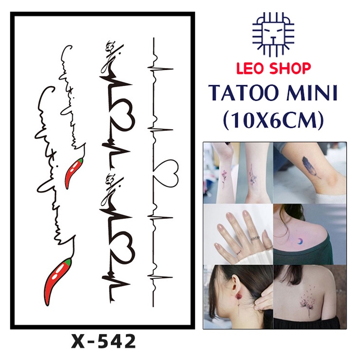 Hình Xăm Dán Mini Nhịp Tim Chụp Ảnh, Đóng Phim, Dễ Dàng Tẩy Xóa - Dùng 2-5 Ngày