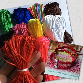 🌺1 Bó 15m dây tim 1mm (dây se, dù mềm trơn bóng) đan vòng tay handmade