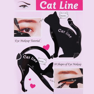High Pro 2pcs/Set Cat Eyeliner Stencil Makeup Eyebrow Models Stamp Template Card