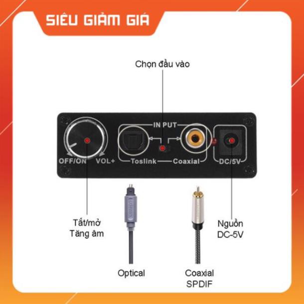 Bộ chuyển quang âm thanh optical ra AV có Volume chỉnh tiếng cho tivi âm lượng kém (tặng kèm dây quang) - Giá tốt nhất