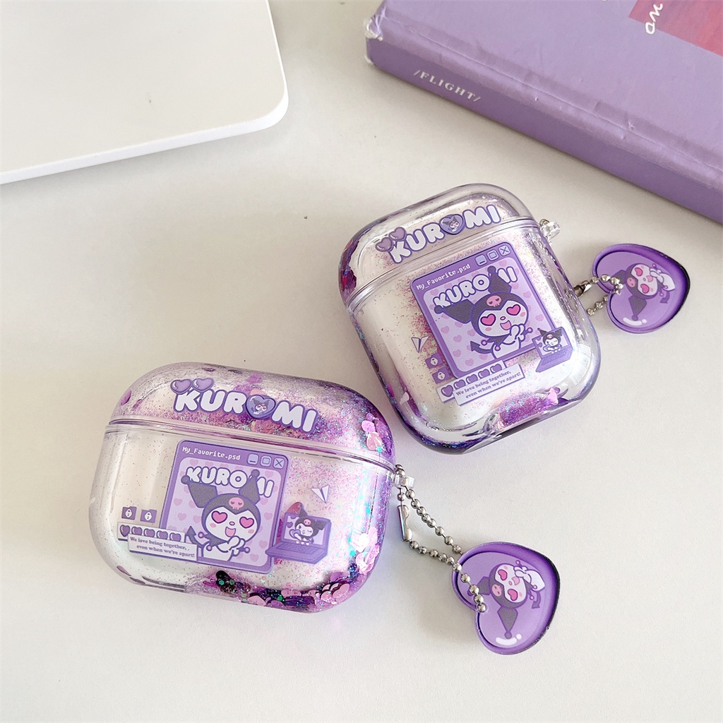 Ốp Bảo Vệ Hộp Đựng Tai Nghe AirPods 1 2 3 Kim Tuyến Nước Xinh Xắn