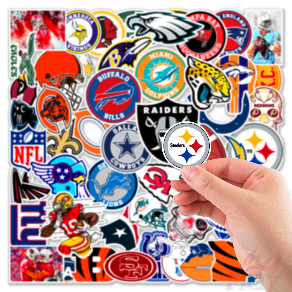 Set 50 miếng dán NFL logo bóng đá 03 chống thấm nước thời trang