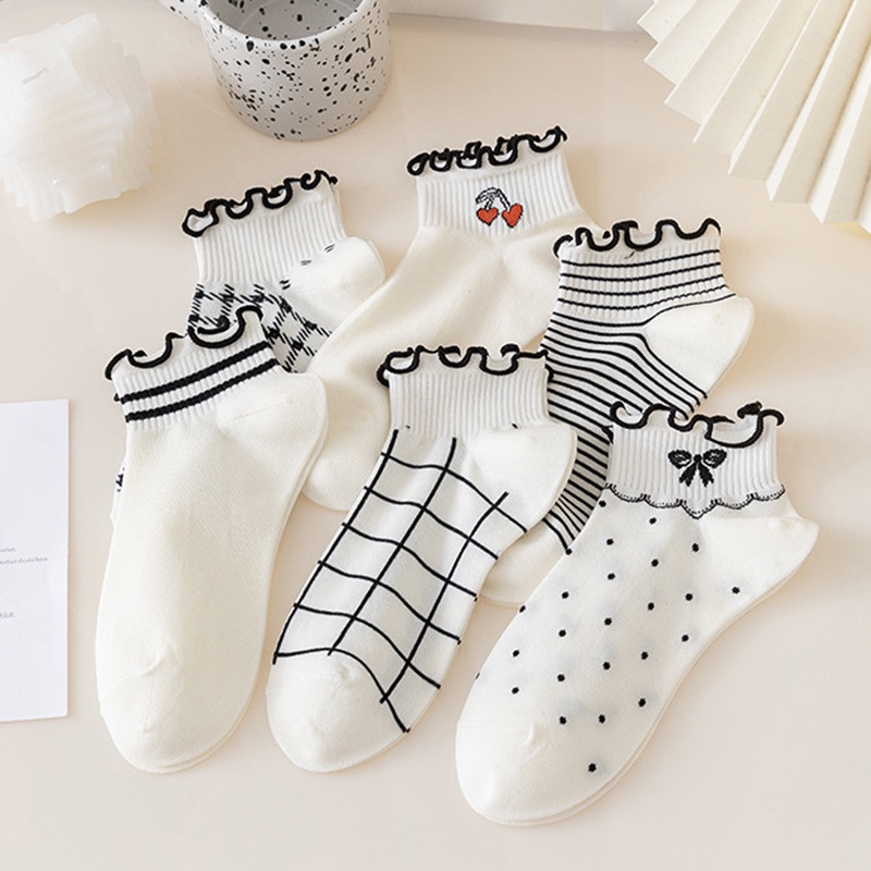 Vớ Thuyền Mỏng Viền Ren Dễ Thương Ngọt Ngào Thời Trang Xuân Thu Nhật Bản Cho Nữ