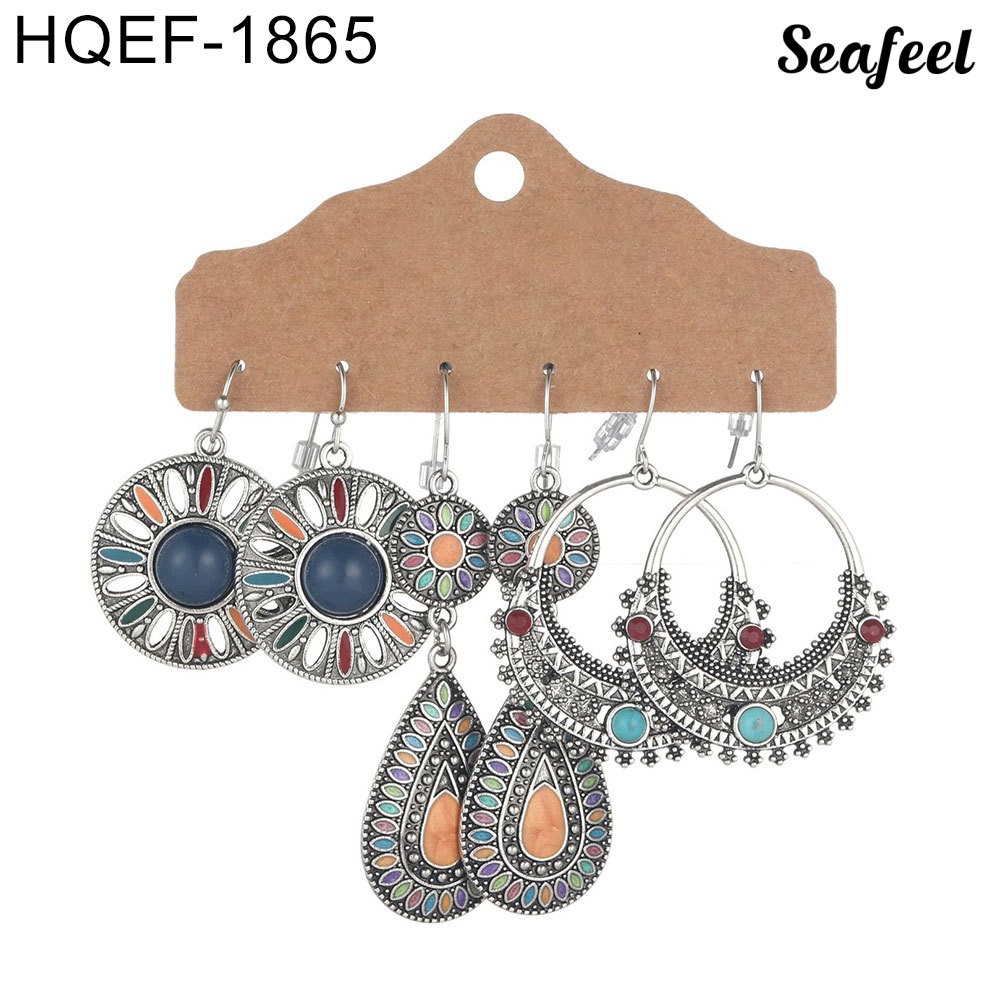 Set 3 Cặp Hoa Tai Thời Trang Dành Cho Nữ