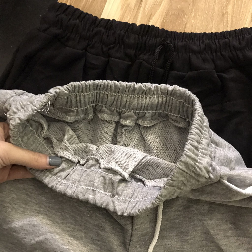 Quần Nỉ Bông Bo Gấu -Quần Jogger Trơn Unisex  Quần Thun Nỉ Dáng Rộng Ống Bo