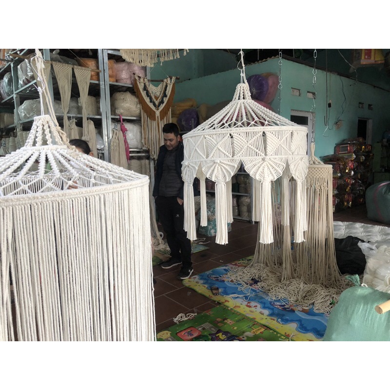 Đèn trang trí sợi macrame
