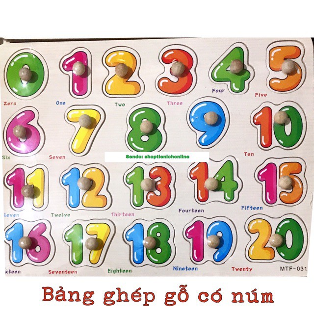 Bảng gỗ có núm cầm tay học chữ cái, chữ số, nhiều chủ đề