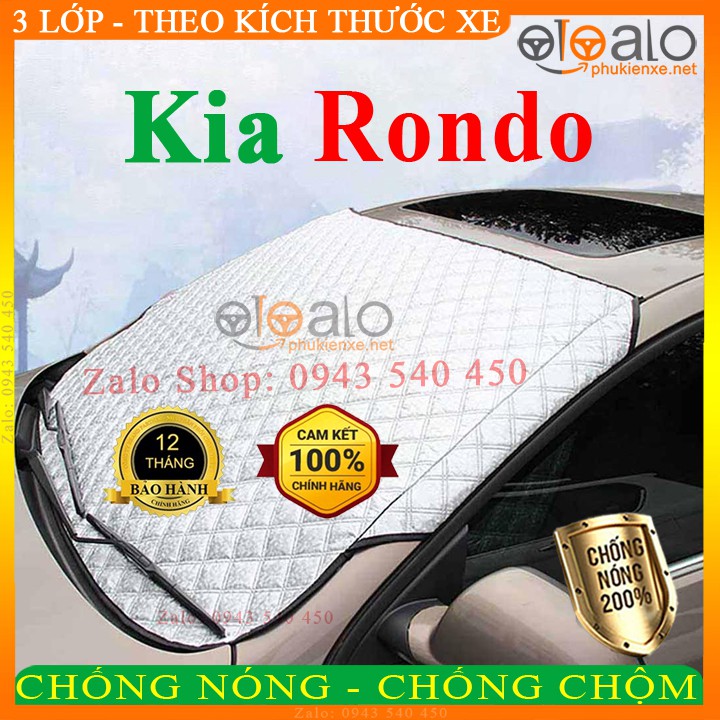 Tấm che nắng kính lái xe Kia Rondo 3 Lớp Cao Cấp - Màu Bạc - OTOALO