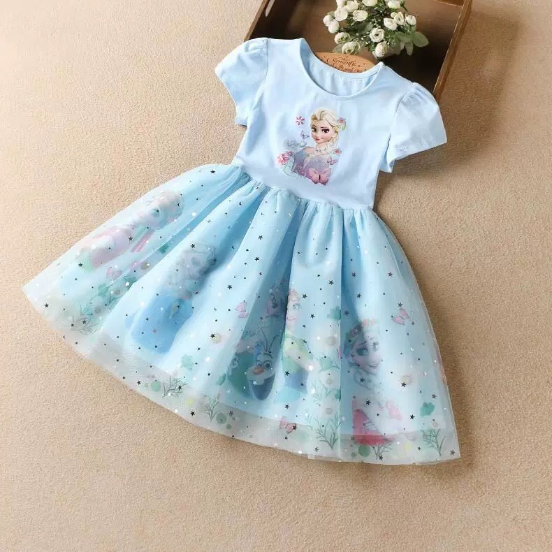 Đầm Công Chúa Cho Bé Gái - Váy Công Chúa Elsa Hàng Cotton Cao Cấp