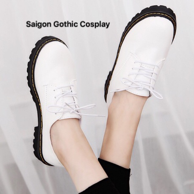 Giày boot da cổ thấp oxford cosplay | BigBuy360 - bigbuy360.vn