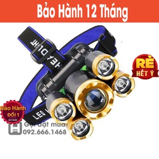 Đèn pin đội đầu 5 mắt siêu sáng, đèn pin siêu sáng pin dung lượng cao